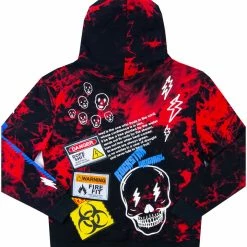 MENS HOODIES & SWEATSHIRTS Tops Snoh Black Tie Dye Graphic Printed Hoodie