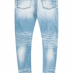 MENS JEANS Stark Blue Leather Cross Patch Jean