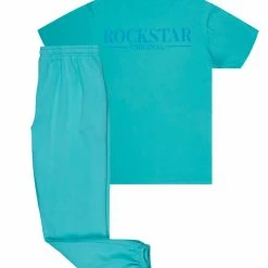 MENS TRACK SETS DIMITRI T-SHIRT/TRACKPANT SET-AQUA