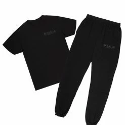 MENS TRACK SETS DIMITRI T-SHIRT/TRACKPANT SET-BLACK
