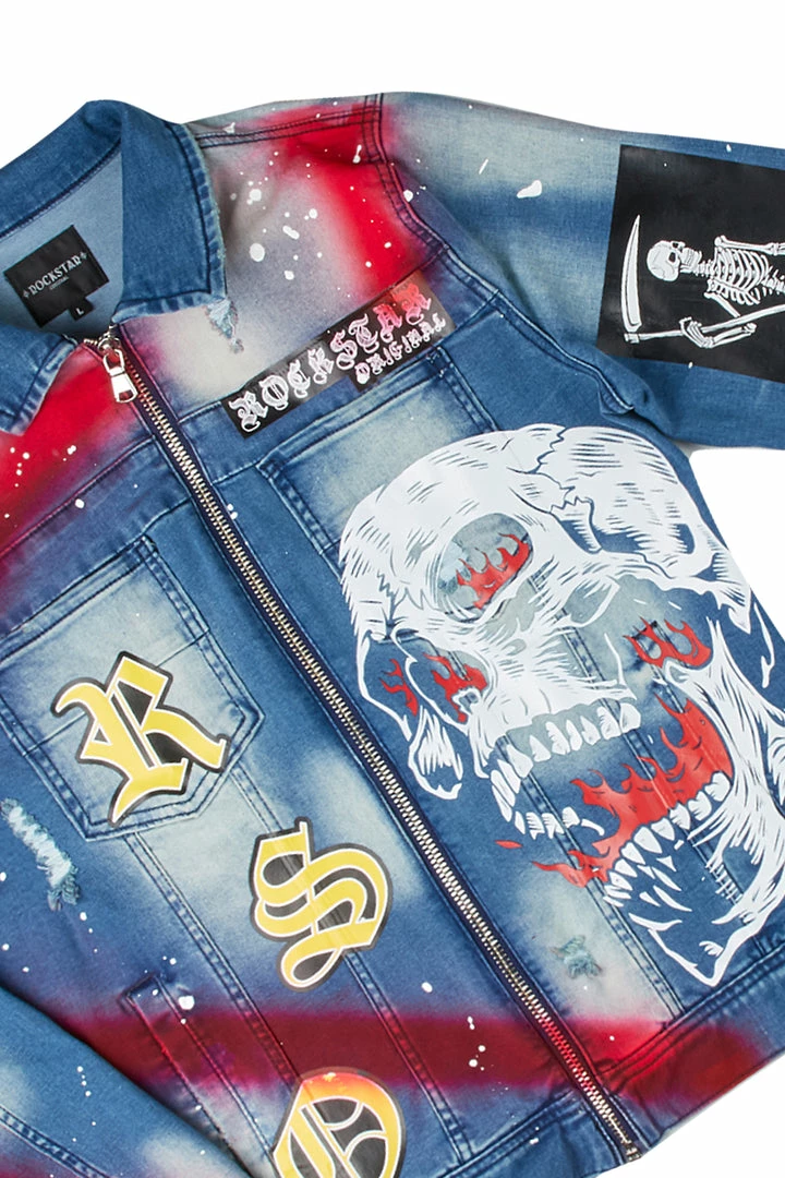 Flash Sale 🔥 MENS TRACK SETS NOMAR DENIM JACKET/TRACKPANT SET-RED 👏 5 MENS TRACK SETS NOMAR DENIM JACKET/TRACKPANT SET-RED