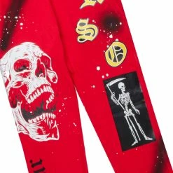 Flash Sale 🔥 MENS TRACK SETS NOMAR DENIM JACKET/TRACKPANT SET-RED 👏 12 MENS TRACK SETS NOMAR DENIM JACKET/TRACKPANT SET-RED