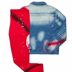 Flash Sale 🔥 MENS TRACK SETS NOMAR DENIM JACKET/TRACKPANT SET-RED 👏 13 MENS TRACK SETS NOMAR DENIM JACKET/TRACKPANT SET-RED