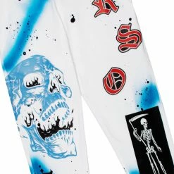 MENS TRACK SETS ROMAN DENIM JACKET/TRACKPANT SET-WHITE