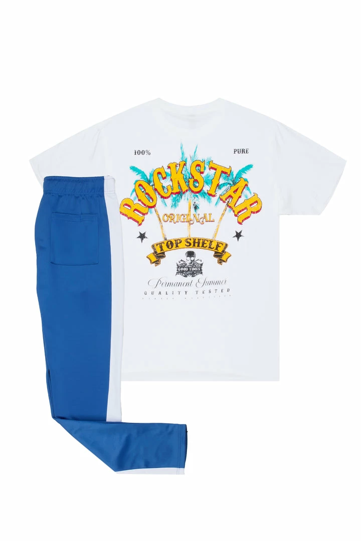 Flash Sale 👏 MENS TRACK SETS DEX T-SHIRT/TRACKPANT SET-WHITE 🎉 5 MENS TRACK SETS DEX T-SHIRT/TRACKPANT SET-WHITE