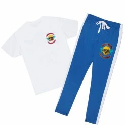 MENS TRACK SETS DEX T-SHIRT/TRACKPANT SET-WHITE