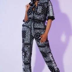 WOMENS ROMPERS & JUMPSUITS TUPAC DENIM JUMPSUIT-BLACK Best Seller