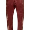 WOMENS PANTS THE TATE FAUX LEATHER ZIPPER PANT-BURGUNDY Best Seller