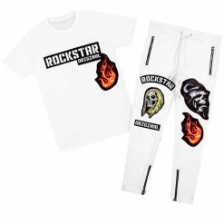 MENS TRACK SETS TATUM T-SHIRT TRACK SET- WHT