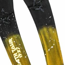 MENS JEANS TECCA PRINTED JEAN-BLACK/YELLOW