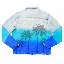 MENS DENIM JACKETS TOVI OMBRE CRYSTAL JACKET- BLUE