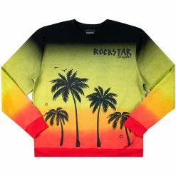 MENS HOODIES & SWEATSHIRTS TOVI OMBRE CREWNECK- BLACK/YELLOW Tops