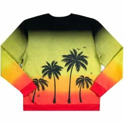 MENS HOODIES & SWEATSHIRTS TOVI OMBRE CREWNECK- BLACK/YELLOW Tops