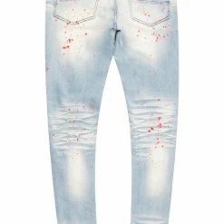 MENS JEANS Denim URI PATCHWORK JEAN-BLUE