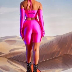 WOMENS ACTIVE SHORT SETS LIFESTYLE SHORT SET-FUCHSIA