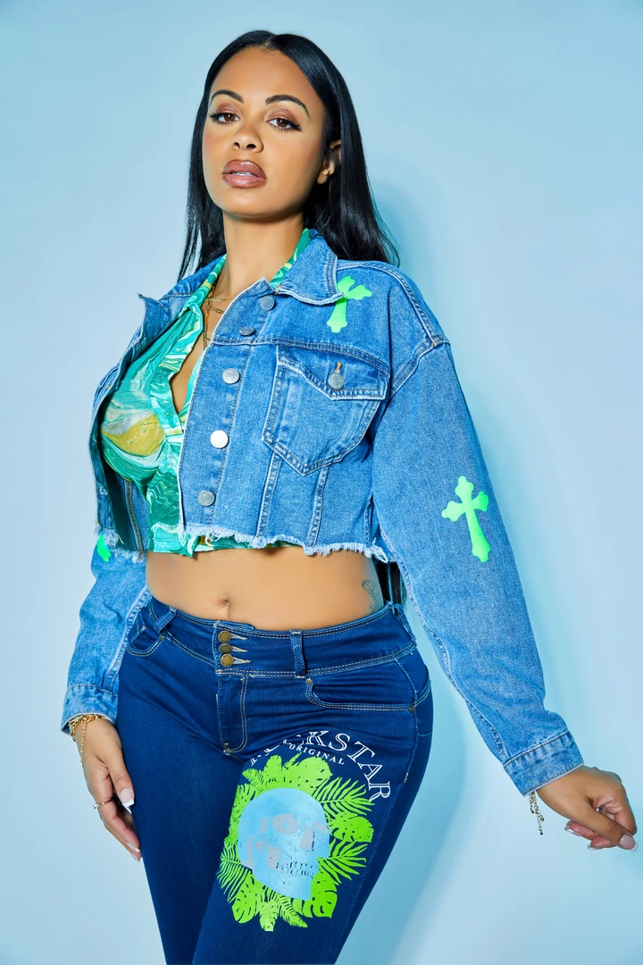 Best Pirce 👍 WOMENS JACKETS VALERIE DENIM JACKET-MED. WASH ⭐ 2 WOMENS JACKETS VALERIE DENIM JACKET-MED. WASH