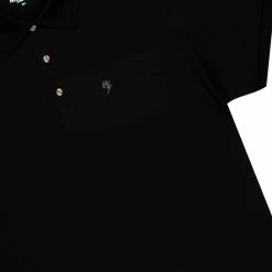 MENS KNITS VEDRA POLO T-SHIRT-BLACK Tops