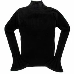 WOMENS HOODIES & SWEATSHIRTS Best Seller VERGE KNIT TOP-BLACK