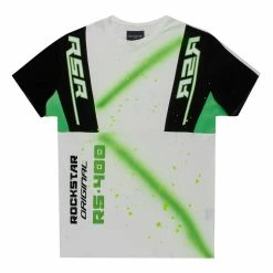 MENS TEES Tops VERTIGO GRAPHIC T-SHIRT-WHITE/GREEN