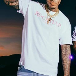 MENS TEES VICARIO GRAPHIC T-SHIRT-WHITE/PINK Tops