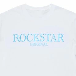 MENS TEES Tops VICARIO GRAPHIC T-SHIRT-WHITE/AQUA