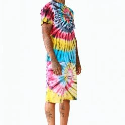 MENS SHORT SETS Track Sets VONHAM TIE DYE SHORT SET- BLK MULTI