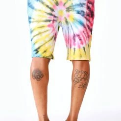 MENS SHORT SETS Track Sets VONHAM TIE DYE SHORT SET- BLK MULTI