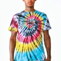 MENS SHORT SETS Track Sets VONHAM TIE DYE SHORT SET- BLK MULTI