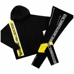 MENS TRACK SETS VAUGHN HOODIE TRACK SET-BLACK/YELLOW