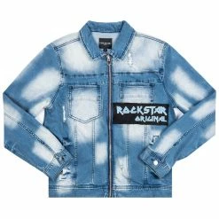 MENS DENIM JACKETS PANY PATCHWORK DENIM JACKET-BLUE