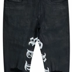 MENS JEANS Denim ZIRO PRINTED JEAN-BLACK/WHITE
