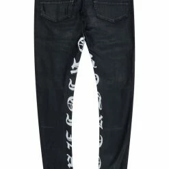 MENS JEANS Denim ZIRO PRINTED JEAN-BLACK/WHITE