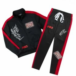 MENS TRACK SETS ZALEN GRAPHIC TRACK SET-BLACK/RED