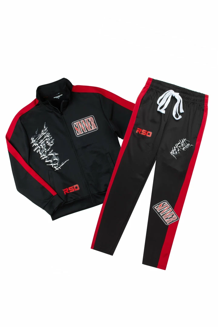 Best Sale 🔔 MENS TRACK SETS ZALEN GRAPHIC TRACK SET-BLACK/RED ✨ 1 MENS TRACK SETS ZALEN GRAPHIC TRACK SET-BLACK/RED