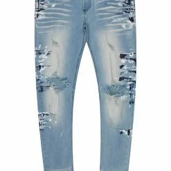 MENS JEANS ZAYDEN 5 POCKET PAINTER JEAN-NAVY