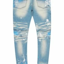 MENS JEANS Denim ZAYDEN BIKER PAINTER JEAN-BLUE