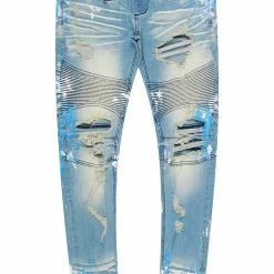 Rockstar Original Sales 8 MENS JEANS Denim ZAYDEN BIKER PAINTER JEAN-BLUE