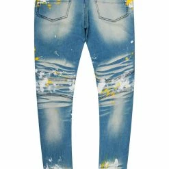MENS JEANS ZAYDEN BIKER PAINTER JEAN-YELLOW