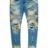 MENS JEANS ZAYDEN BIKER PAINTER JEAN-YELLOW