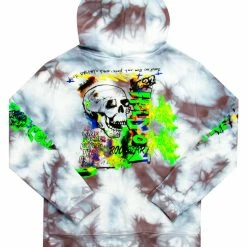MENS HOODIES & SWEATSHIRTS ZAYDEN TIE DYE HOODIE- GREY Tops