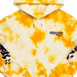 MENS HOODIES & SWEATSHIRTS ZAYDEN TIE DYE HOODIE- YELLOW Tops