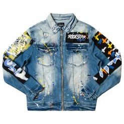 MENS DENIM JACKETS ZAYDEN PATCH DENIM JACKET- DARK WASH