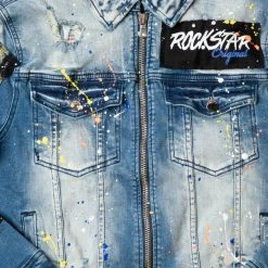 MENS DENIM JACKETS ZAYDEN PATCH DENIM JACKET- DARK WASH