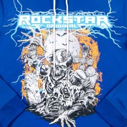 MENS HOODIES & SWEATSHIRTS Tops ZONE PRINTED HOODIE-ROYAL BLUE
