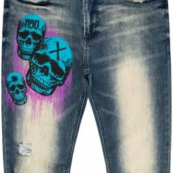MENS JEANS DONAL PRINTED JEAN-BLUE