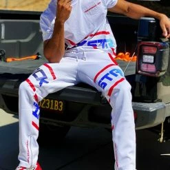 MENS TRACK SETS JABEZ T-SHIRT TRACK SET- WHITE