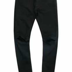 MENS JEANS OSCAR 5 POCKET JEAN / KNEE SLIT-BLACK